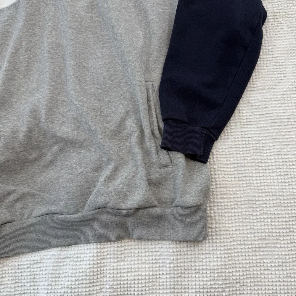 Adidas Sweatshirt Hooded Quarter-Zip White/ Gray/ Navy Mens XL HR6093